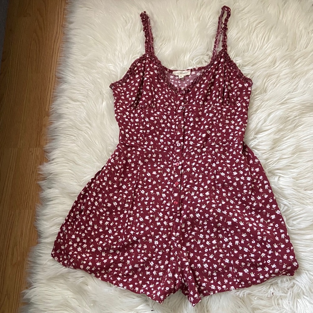LA Hearts Ruffle Romper